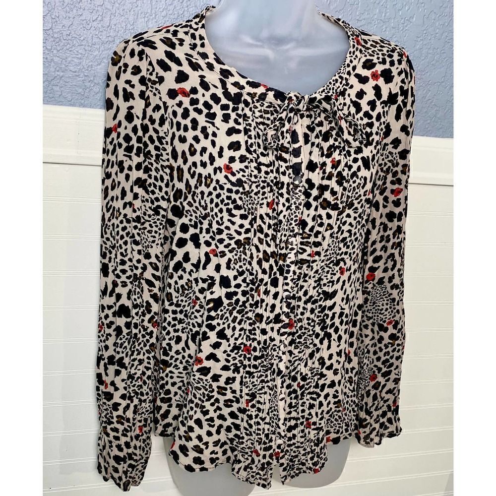 Sanctuary Black & White Leopard Blouse